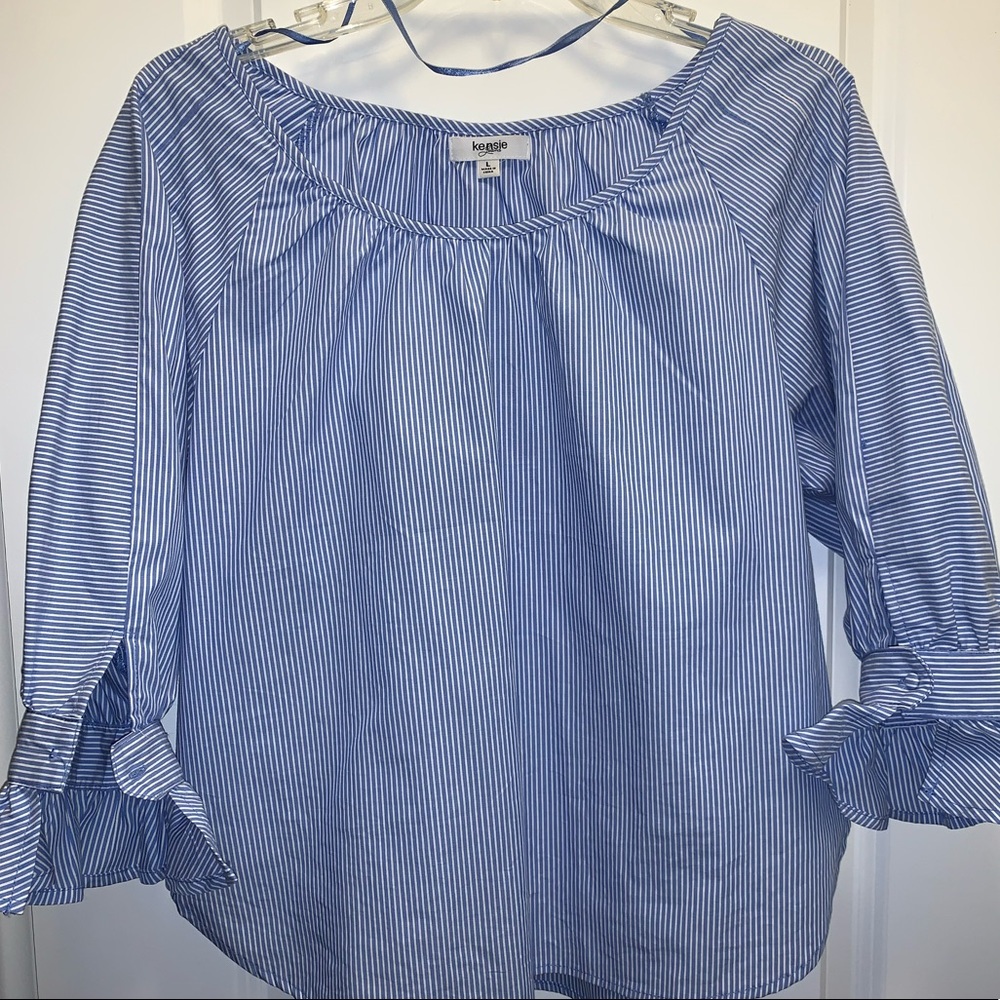 Blue & White Large Kensie Jean top